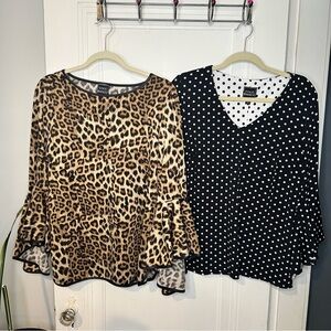Coco Bianco tops lot of 2 large bell sleeves
